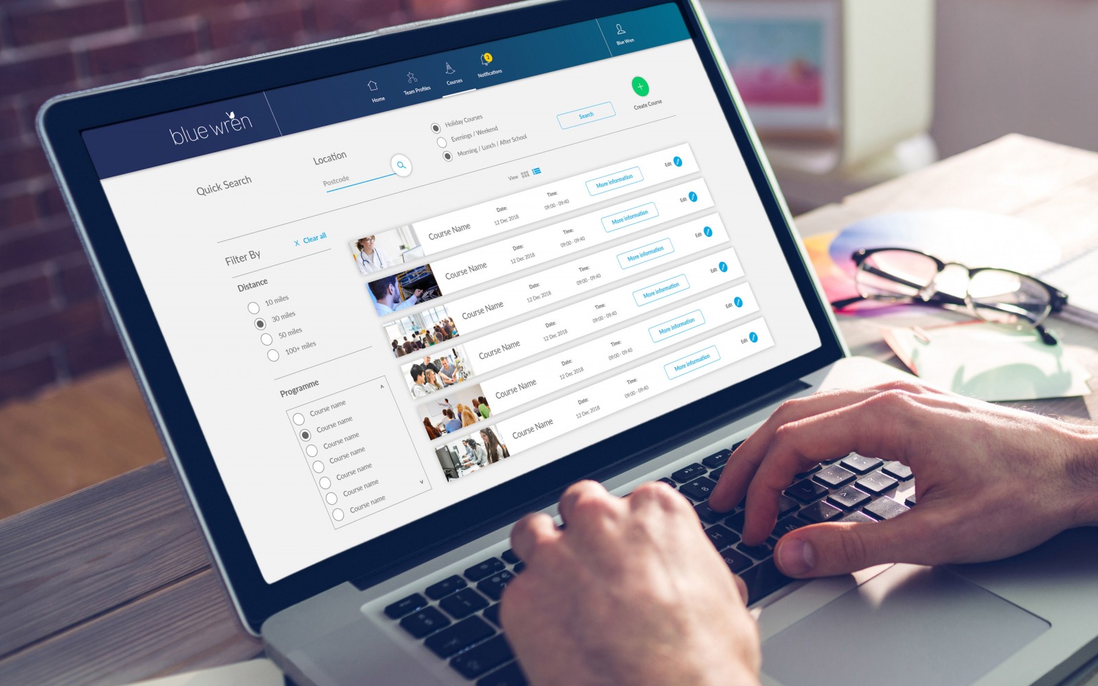 Man booking a course using Blue Wren's customisable online booking system